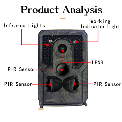 PR400 프로 HD 추적 카메라  1080P 30FPS 34 PC IR LED 16MP 야생생물 적외선 야간 투시 카메라